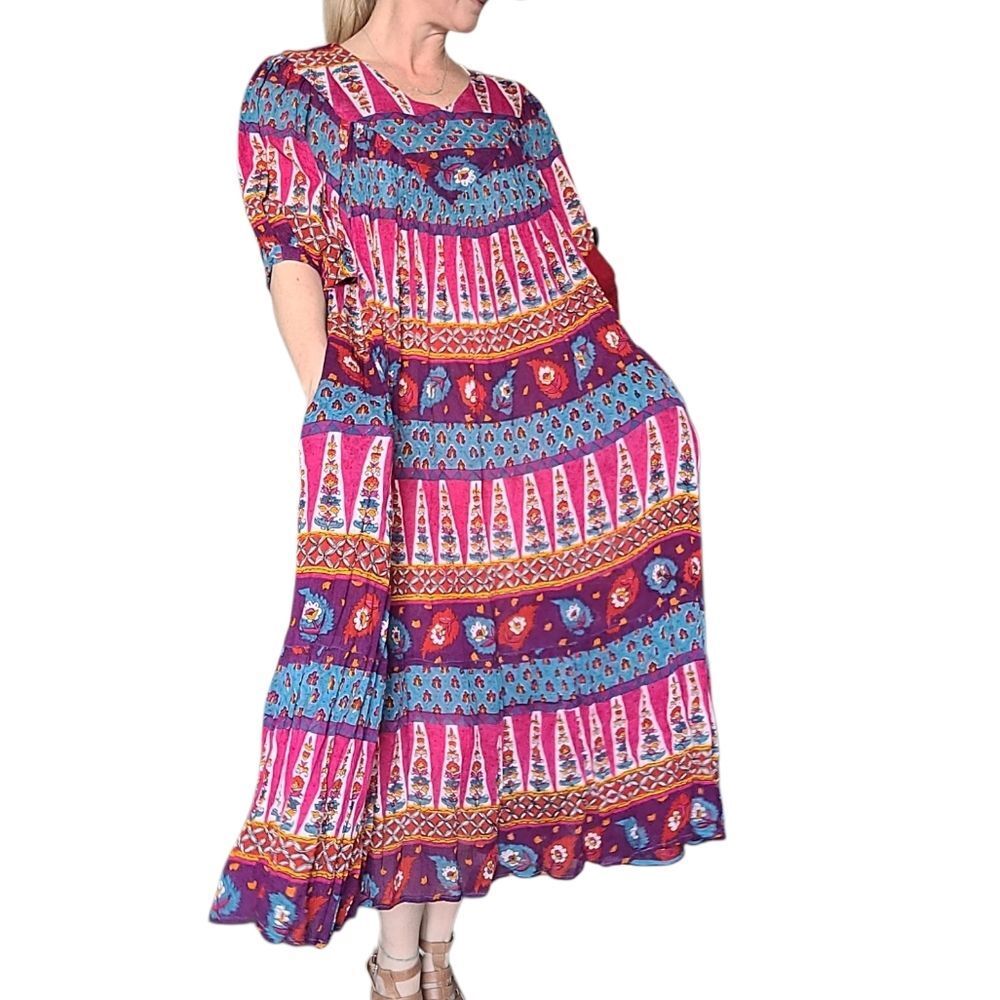 Saybury Vintage Colorful Patterned Women's Dress